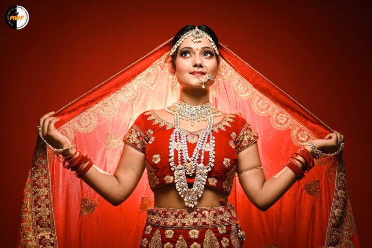 Bridal photoshoot poses , Capturing Bridal Elegance: PIWF Institute’s Cinematic Journey