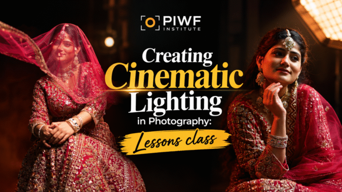 Students learning cinematic lighting techniques at PIWF Institute Patna - Cinematic Lighting in Photography Class